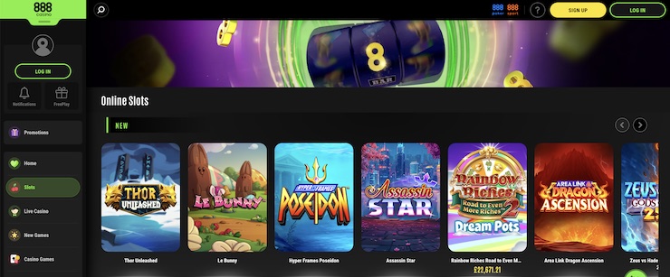 888Casino is one of the top 10 non GamStop casinos for UK punters.